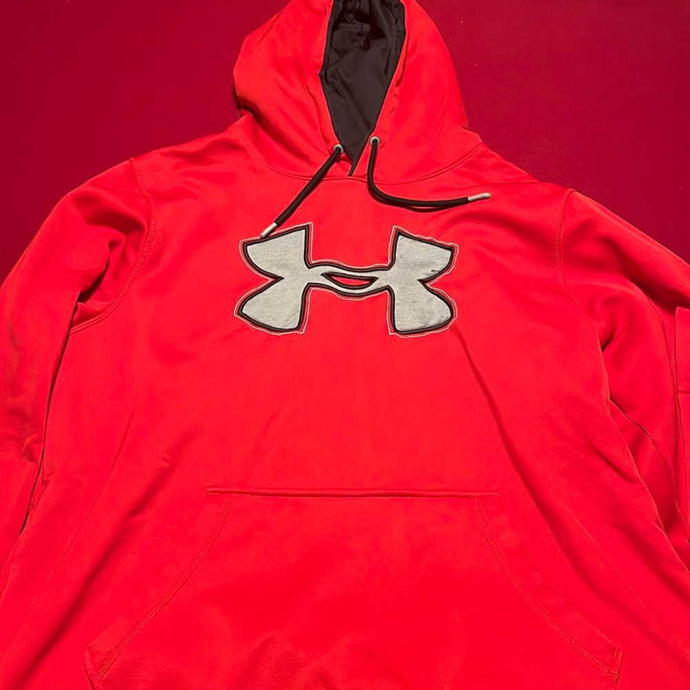 Under Armour Red Hoodie Sweatshirt Large